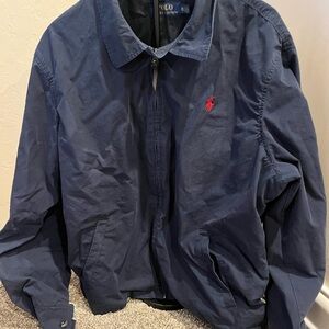 Polo Ralph Lauren Mens Cotton Jacket Size XXL Navy Blue Vintage 90s